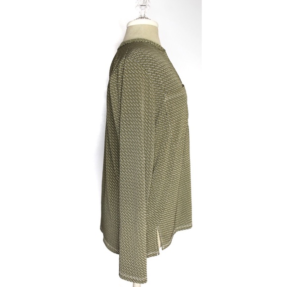 Michael Kors Chain Link Print Long Sleeve Blouse Top Large Preowned - Picture 4 of 7